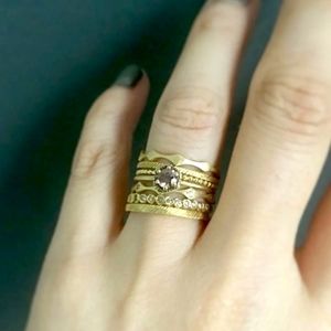 Satomi Kawakita 18K Cognag Diamond Ring Size 8